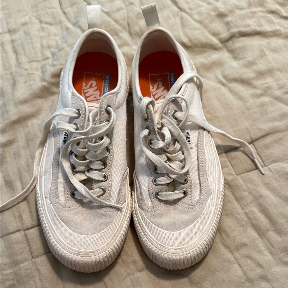 Vans Classic Off-White Canvas Sneakers - Picture 2 of 6